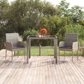Garden Chairs with Cushions, 2 Pieces, Poly Rattan