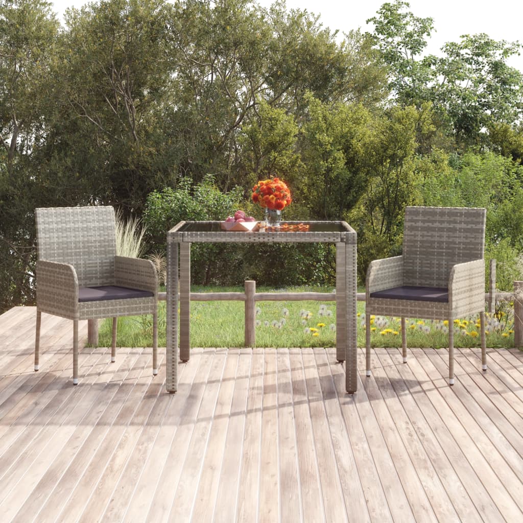 Garden Chairs with Cushions, 2 Pieces, Poly Rattan