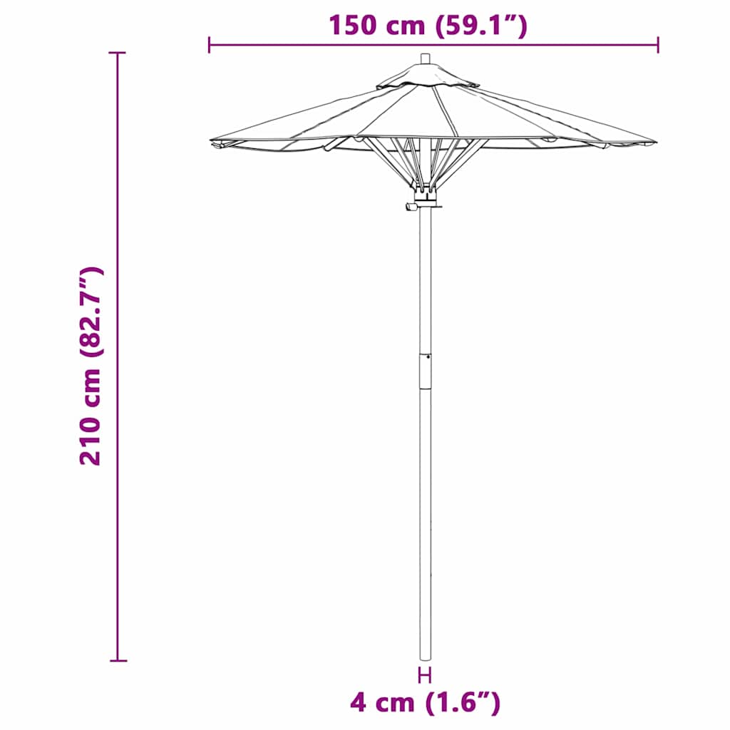 Elegant Wooden Garden Parasol – Refined Sun Protection for Designer Outdoor Spaces