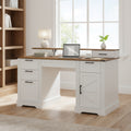 Luxury Farmhouse Desk™ – Scrivania Elegante con Stazione di Ricarica e Storage Integrato