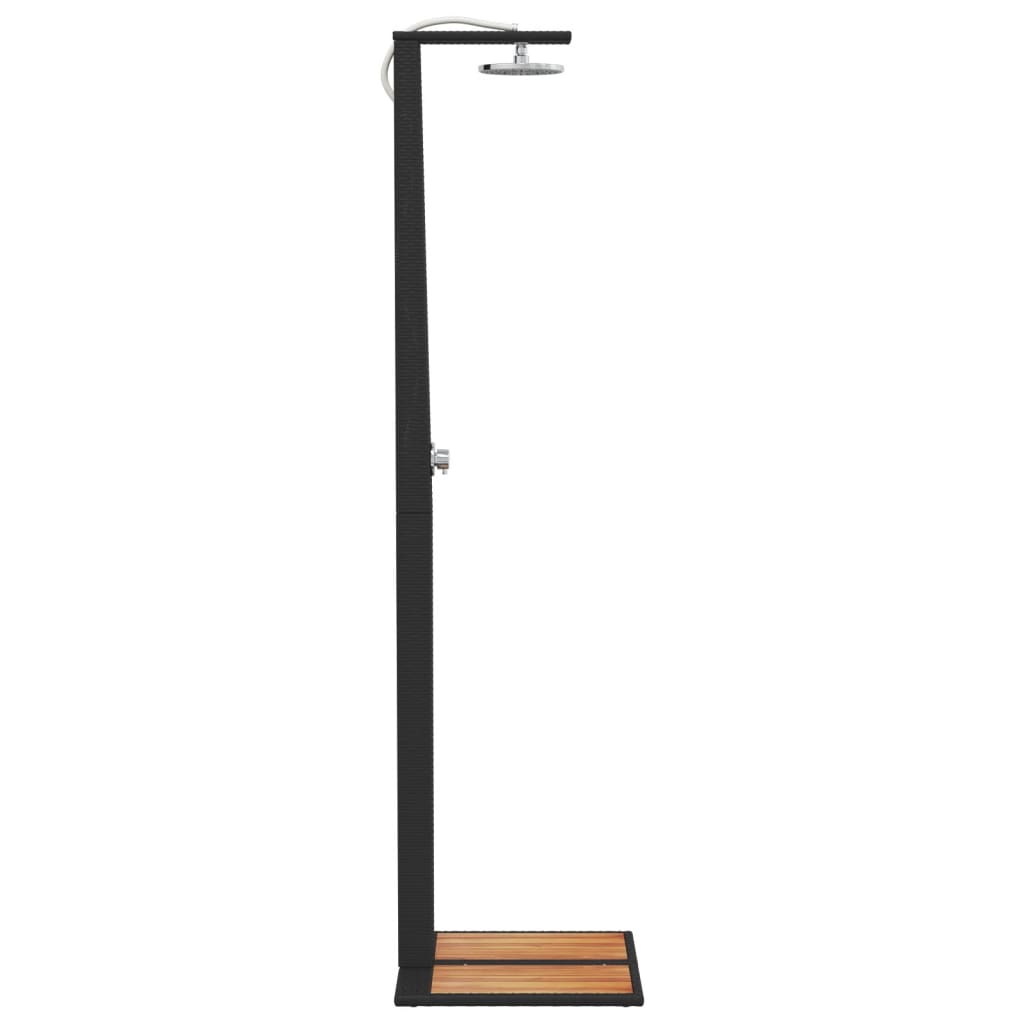 Garden Shower 50x Poly Rattan and Acacia Wood