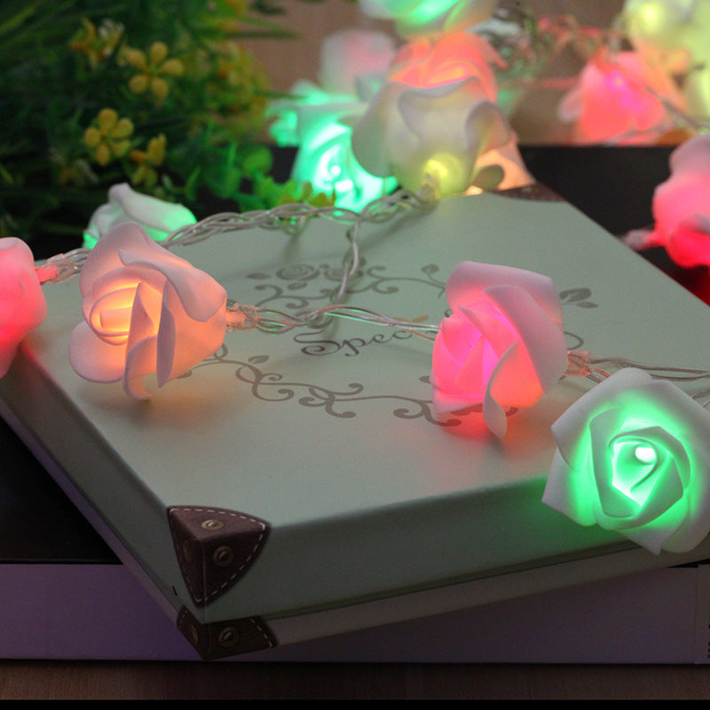 Illuminating White Rose LED String Lights For Decorative Arrangements