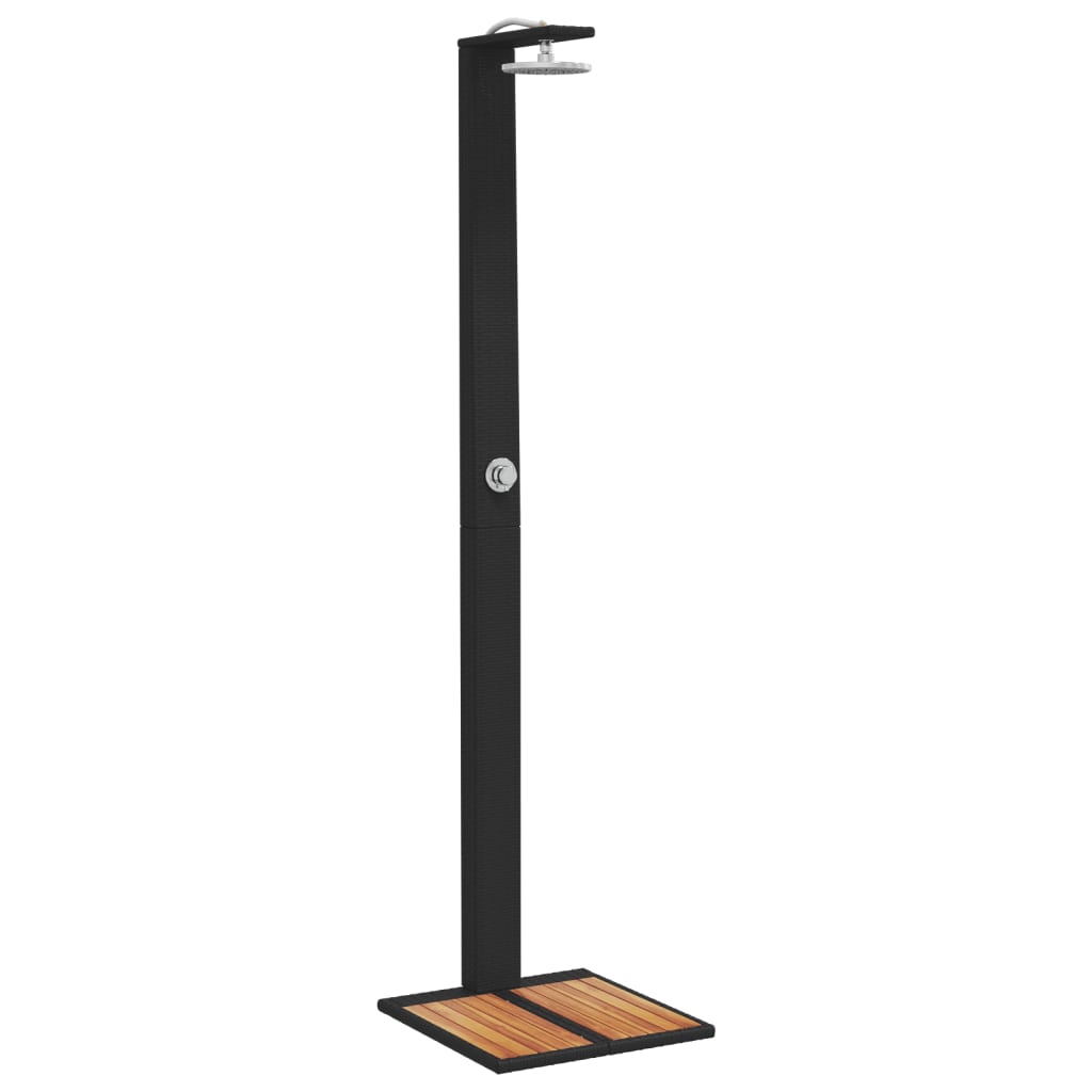 Garden Shower 50x Poly Rattan and Acacia Wood