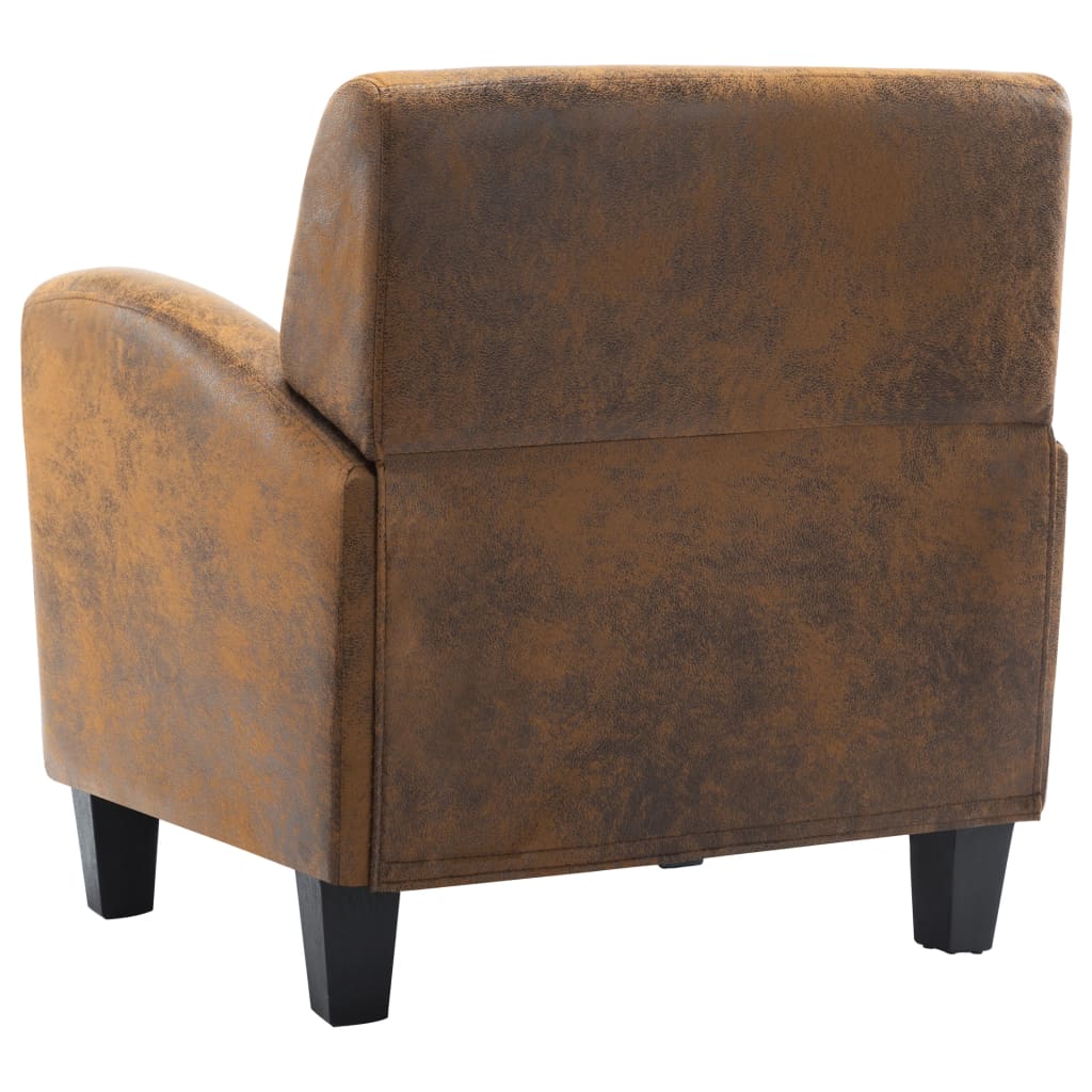 Sofa Armchair Brown 70x69x72 cm Faux Suede