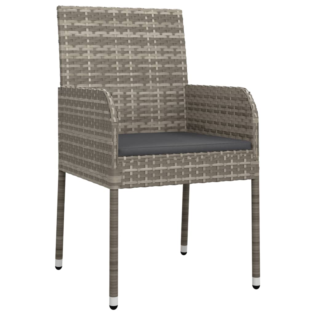 Garden Chairs with Cushions, 2 Pieces, Poly Rattan