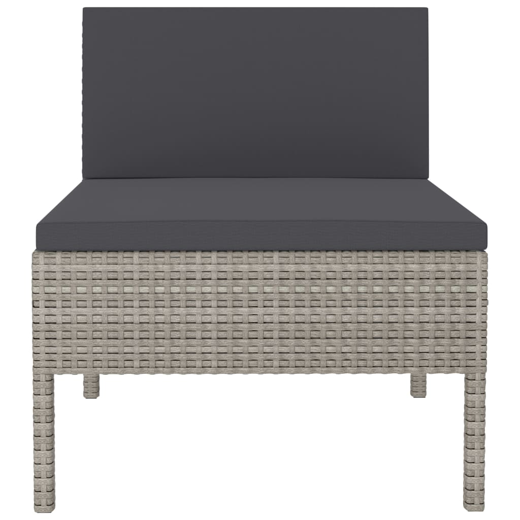 Garden Chairs 3 pcs with Cushions Poly Rattan