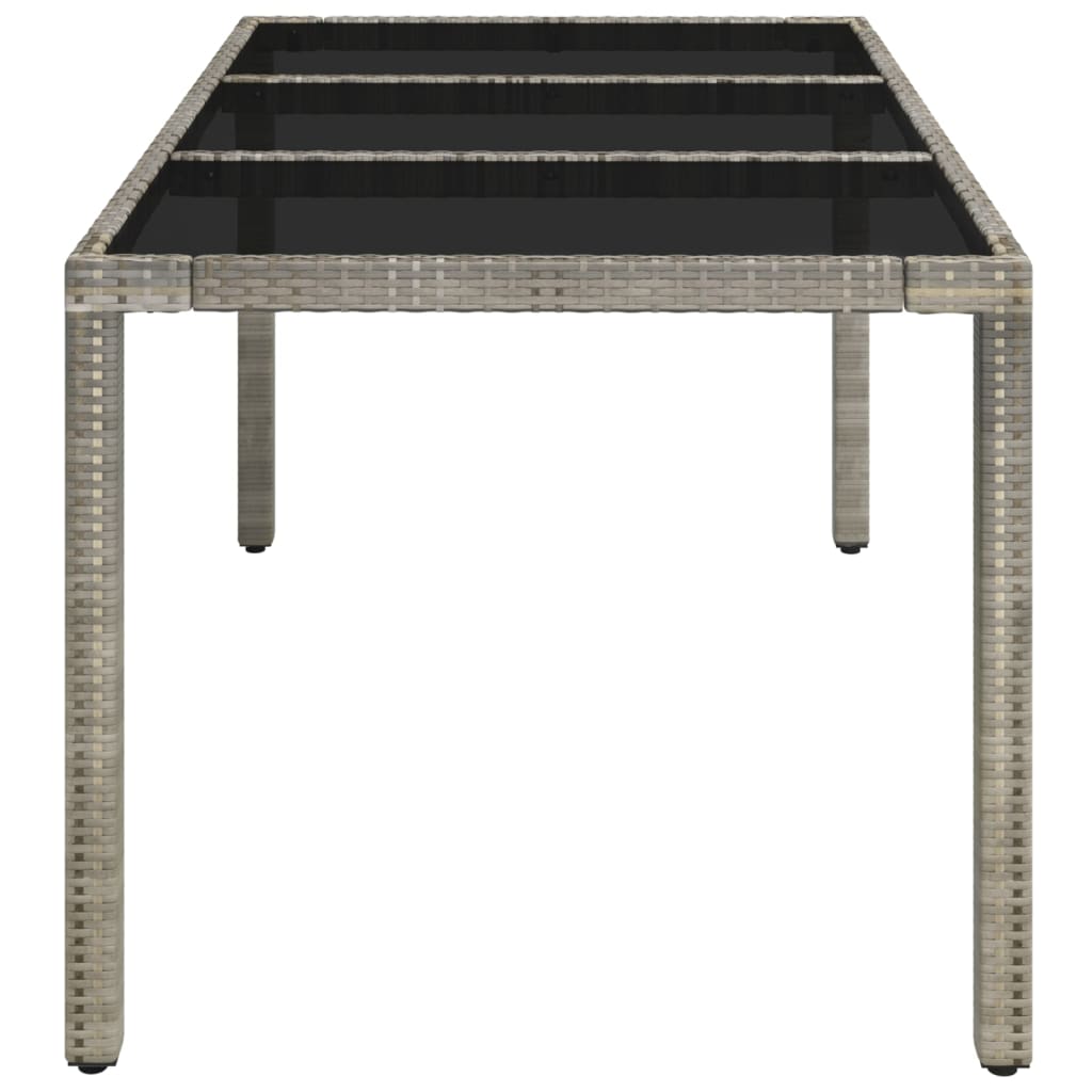 garden table with glass top 150x poly rattan