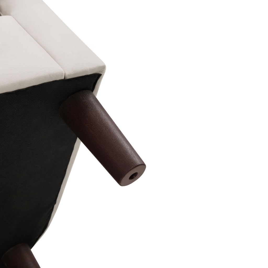 Velvet Accent Chair With Ottoman, Modern Barrel Chair Armchair For Living Room, Bedroom, White