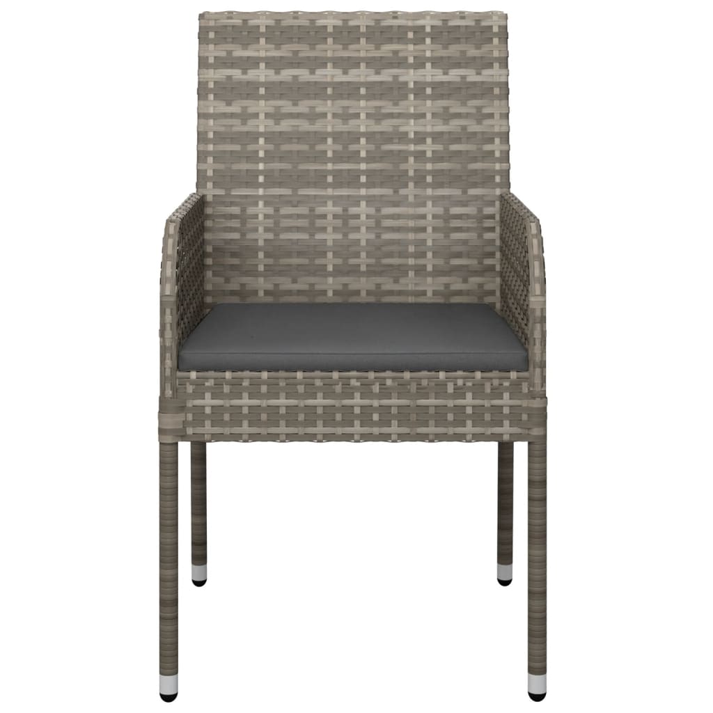 Garden Chairs with Cushions, 2 Pieces, Poly Rattan