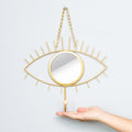 Geometric Eye Flower Design Mirror Iron Art Hooks Wall Hanging Handmade Home Decoration Hook