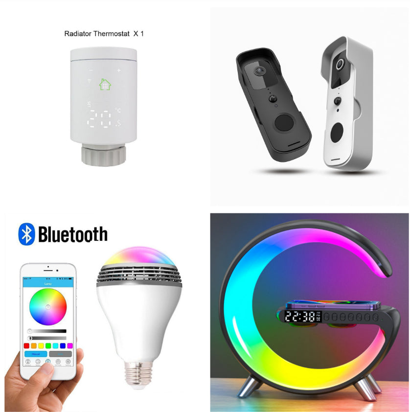 Lampada LED RGB Smart con Sveglia e Bluetooth – Effetto WOW per la tua stanza