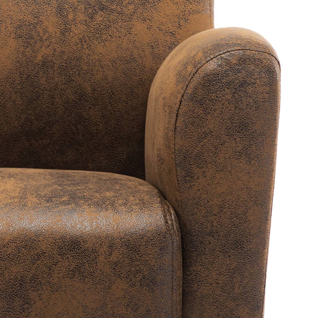 Sofa Armchair Brown 70x69x72 cm Faux Suede