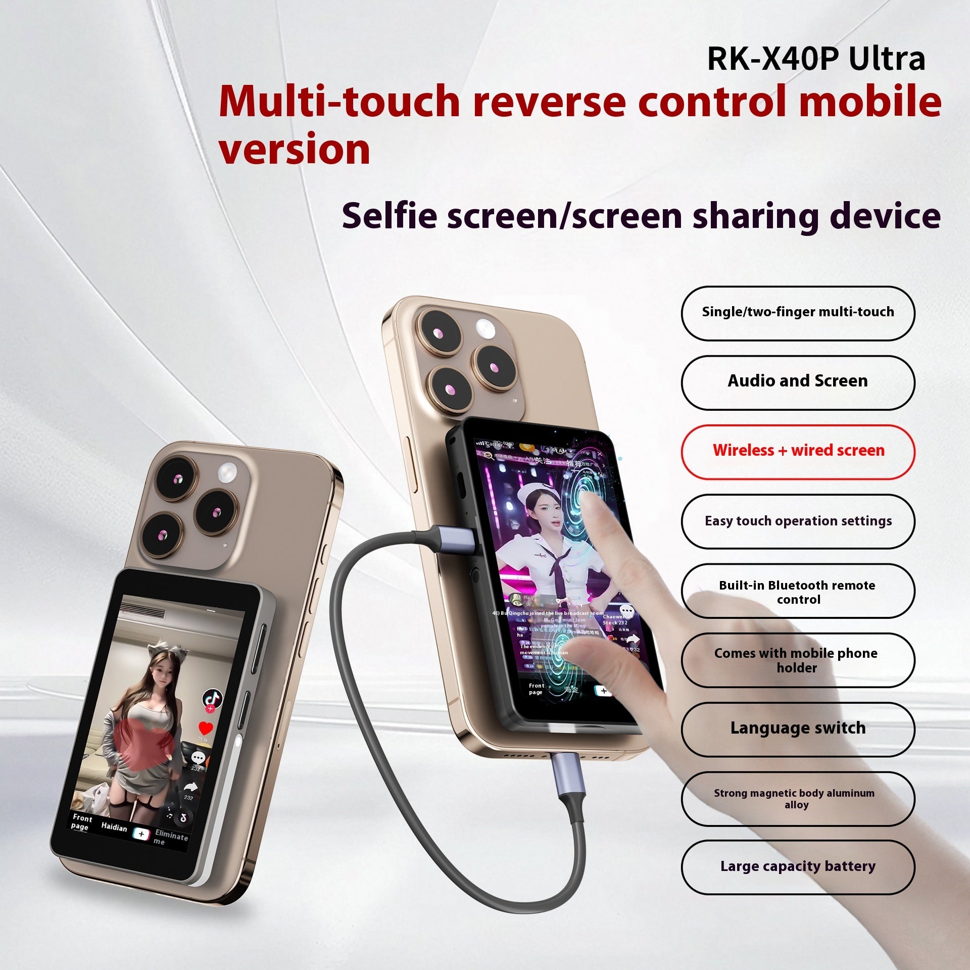 SmartView Pro™ – Schermo Selfie per Video Perfetti