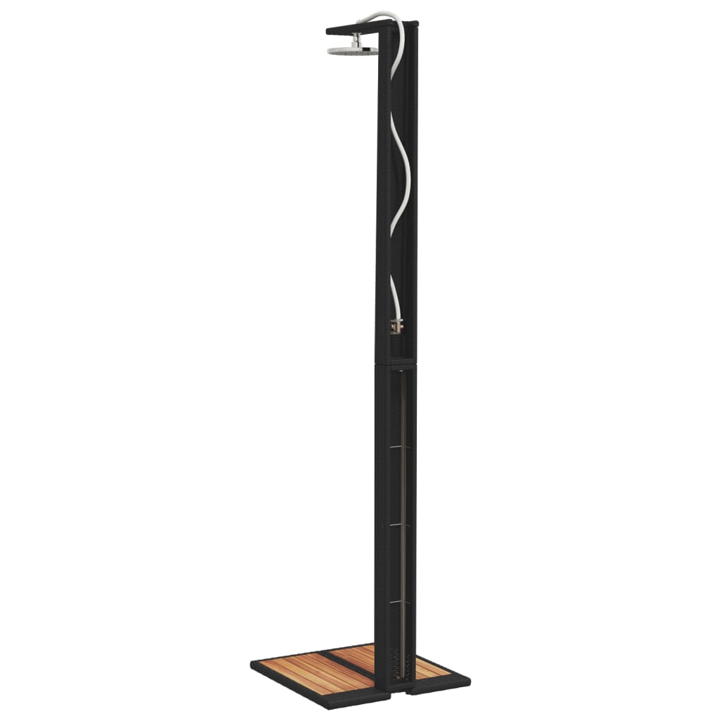Garden Shower 50x Poly Rattan and Acacia Wood