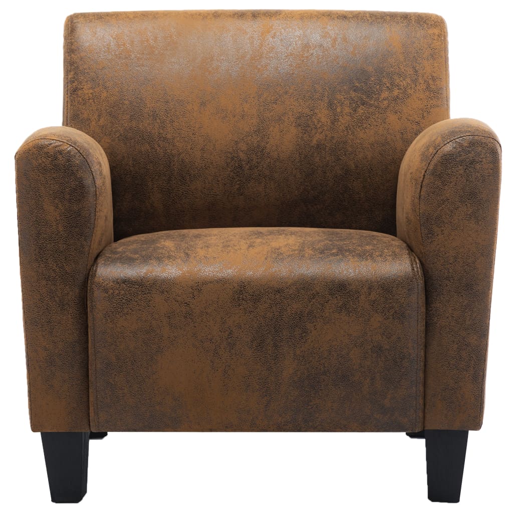 Sofa Armchair Brown 70x69x72 cm Faux Suede