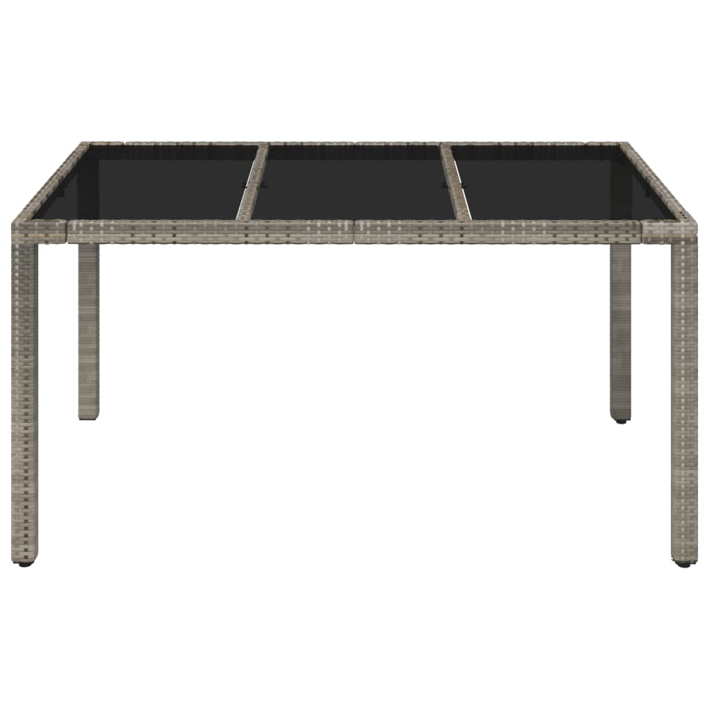 garden table with glass top 150x poly rattan