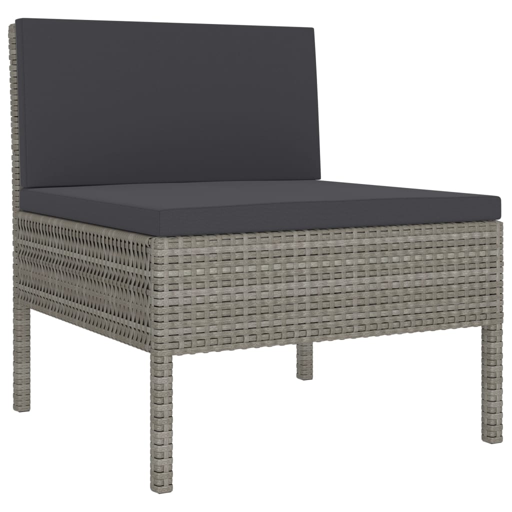 Garden Chairs 3 pcs with Cushions Poly Rattan