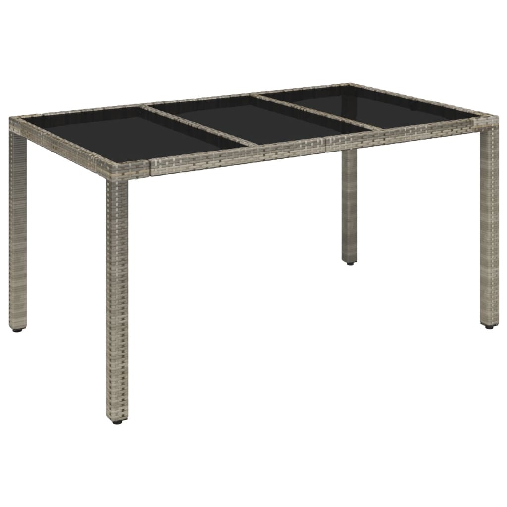 garden table with glass top 150x poly rattan