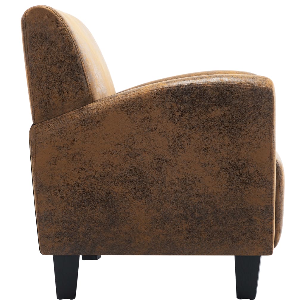Sofa Armchair Brown 70x69x72 cm Faux Suede