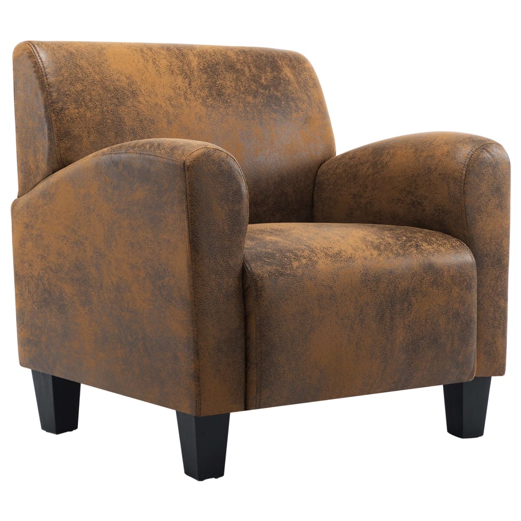 Sofa Armchair Brown 70x69x72 cm Faux Suede