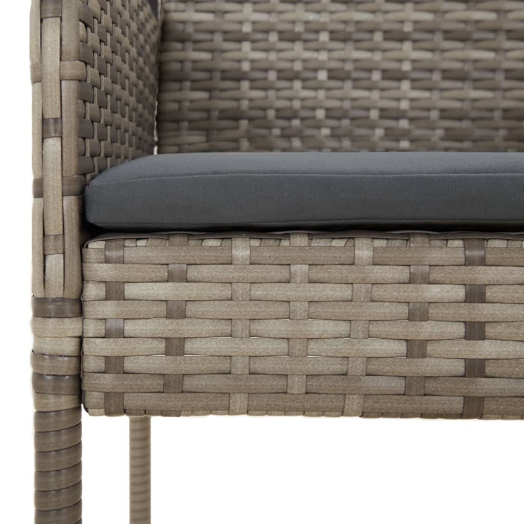 Garden Chairs with Cushions, 2 Pieces, Poly Rattan