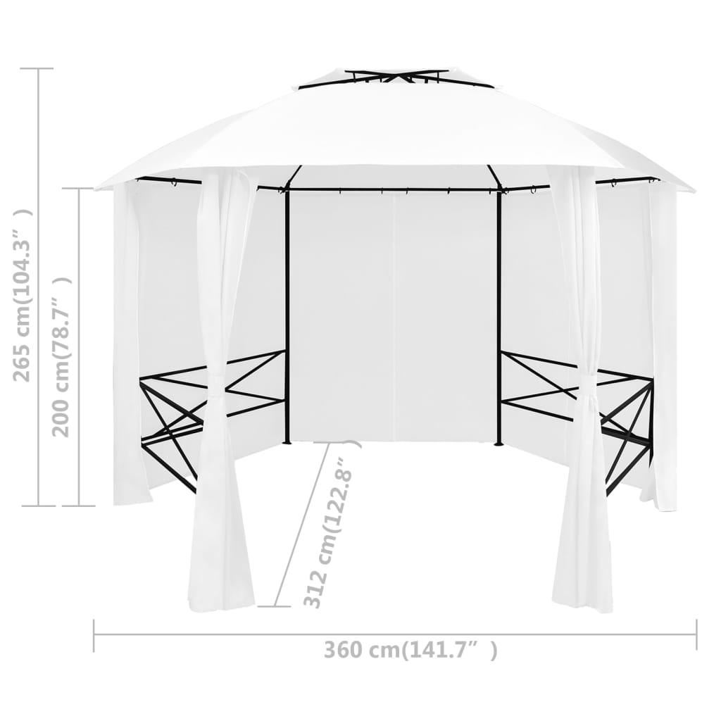 garden tent with curtains 360x 180 g/m²