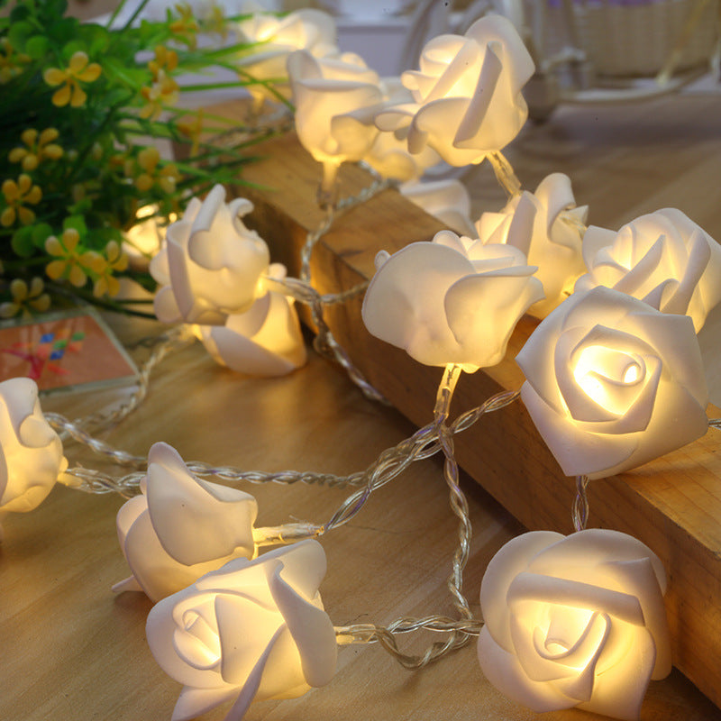 Illuminating White Rose LED String Lights For Decorative Arrangements