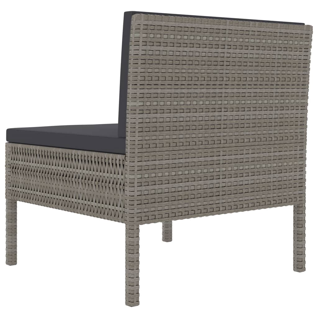 Garden Chairs 3 pcs with Cushions Poly Rattan